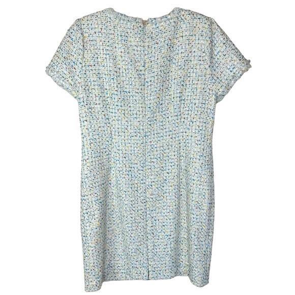 Alex Marie Confetti Metallic Sequined Luxury Quality Dress - WHITE BLUE YELLOW - Picture 7 of 7